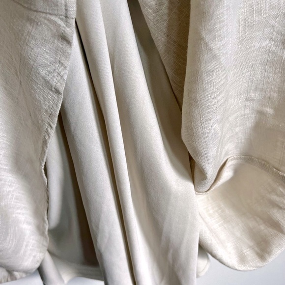 TORRID Size 4X Linen Blend MIdi Cream Button-Front Skirt - Picture 8 of 14